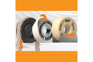 The new igus pulleys, roller adapters and skate wheels made of lubrication-free and durable high-performance plastics are an economical alternative to classic metal counterparts in numerous applications.