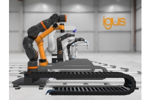 Freedom for articulated arm robots: igus’ 7th axis from Treotham extends the working space by up to 400 percent